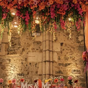 Arche Florale Rose Fushia/Orange
