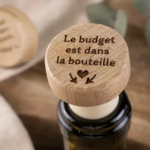 Bouchon de bouteille en bois personnalisé